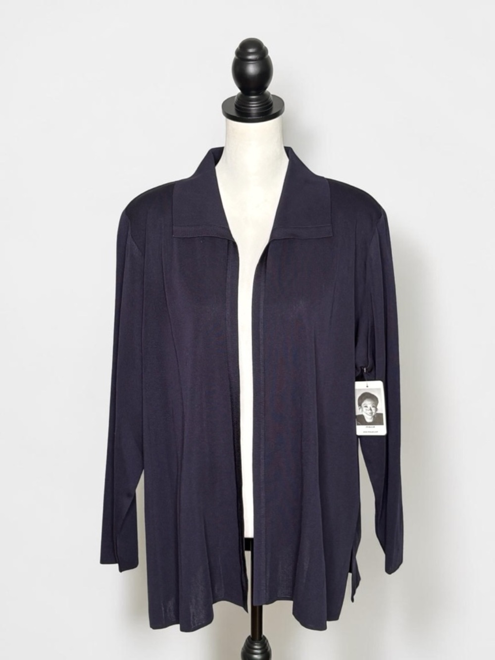 NWT Misook Navy Knit Open Front Cardigan Jacket • Plus Size 3X • $298
